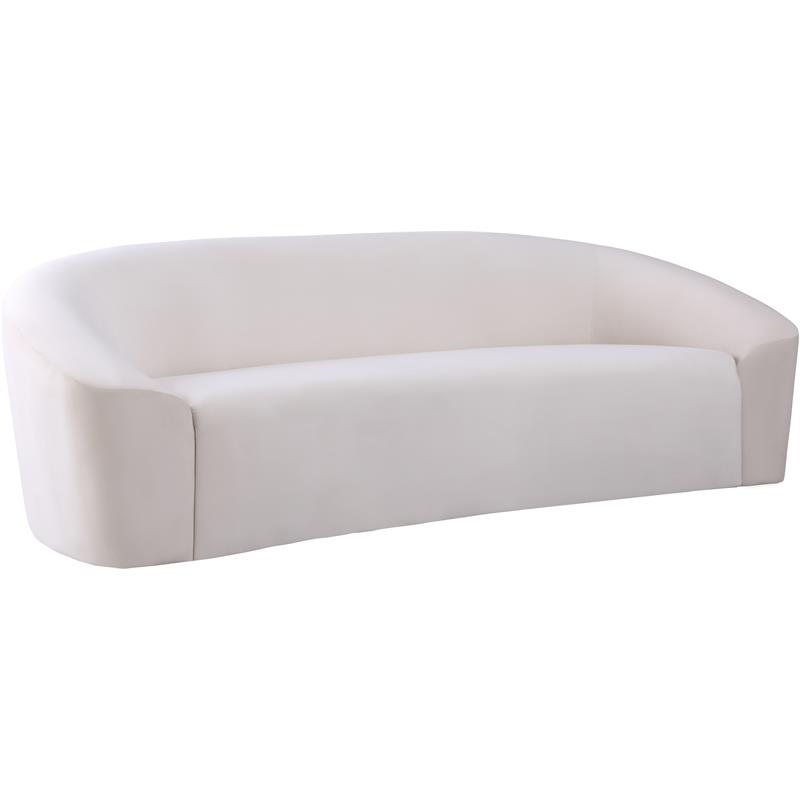 Pemberly Row Contemporary Upholstered Cream Velvet Sofa - 91