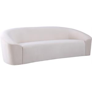 Pemberly Row Contemporary Upholstered Cream Velvet Sofa - 91&quotW x 35.5&quotD x 29.5&quotH