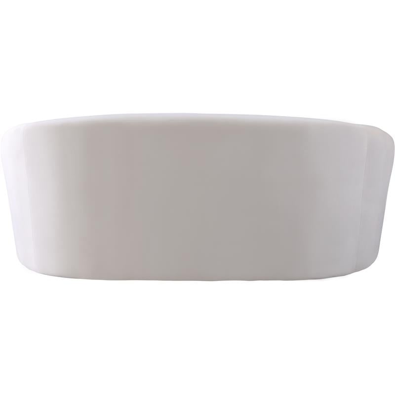 Pemberly Row Modern / Contemporary Upholstered Cream Velvet Loveseat