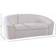 Pemberly Row Modern / Contemporary Upholstered Cream Velvet Loveseat