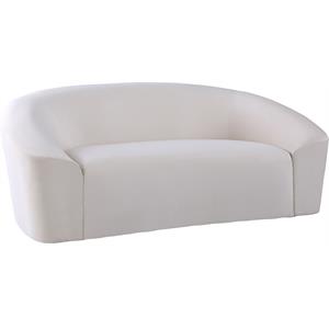 Pemberly Row Modern / Contemporary Upholstered Cream Velvet Loveseat