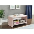 Pemberly Row Contemporary Upholstered Pink Velvet Nightstand