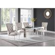 Pemberly Row Chrome Stainless Steel and Acrylic Dining Table