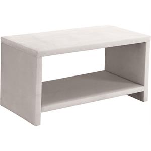 Pemberly Row Contemporary Upholstered Cream Velvet Nightstand