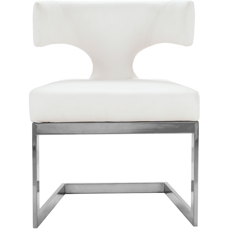 Pemberly Row Contemporary Soft White Vegan Leather Dining Chair