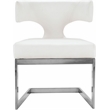 Pemberly Row Contemporary Soft White Vegan Leather Dining Chair