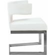Pemberly Row Contemporary Soft White Vegan Leather Dining Chair