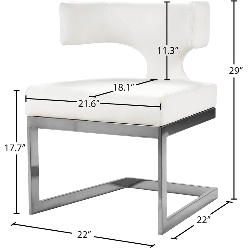 Pemberly Row Contemporary Soft White Vegan Leather Dining Chair