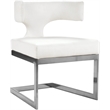 Pemberly Row Contemporary Soft White Vegan Leather Dining Chair
