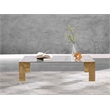 Pemberly Row Contemporary Gold Stainless Steel and Acrylic Dining Table