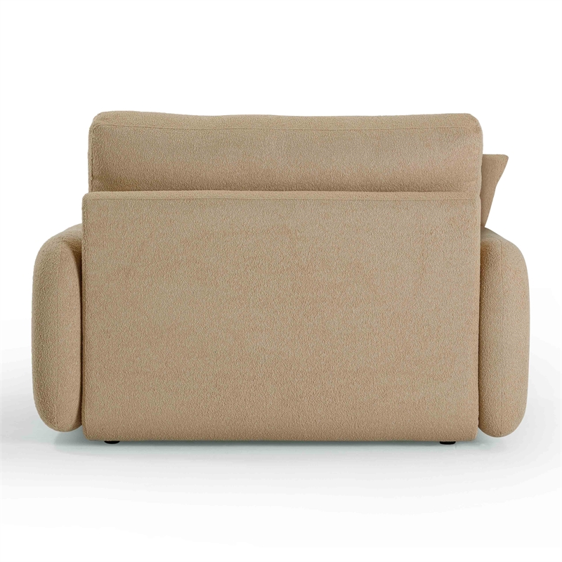 Pemberly Row Contemporary Upholstered Tan Boucle Lounge Chair