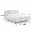 Pemberly Row Natural Upcycled Linen King Bed - 82.3
