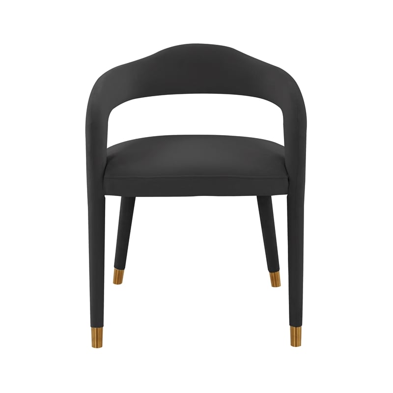 Pemberly Row Transitional Black Velvet Dining Chair - 22.1