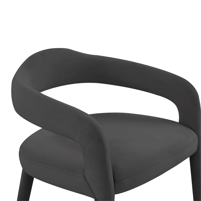 Pemberly Row Transitional Black Velvet Dining Chair - 22.1