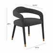 Pemberly Row Transitional Black Velvet Dining Chair - 22.1