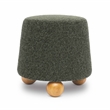 Pemberly Row Forest Green Loose Mohair Ottoman - 47.5