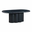 Pemberly Row Oval Faux Plaster & Stone Dining Table in Black