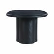 Pemberly Row Oval Faux Plaster & Stone Dining Table in Black