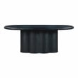 Pemberly Row Oval Faux Plaster & Stone Dining Table in Black