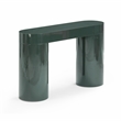 Pemberly Row Contemporary Deep Green High Gloss Console Table