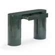 Pemberly Row Contemporary Deep Green High Gloss Console Table