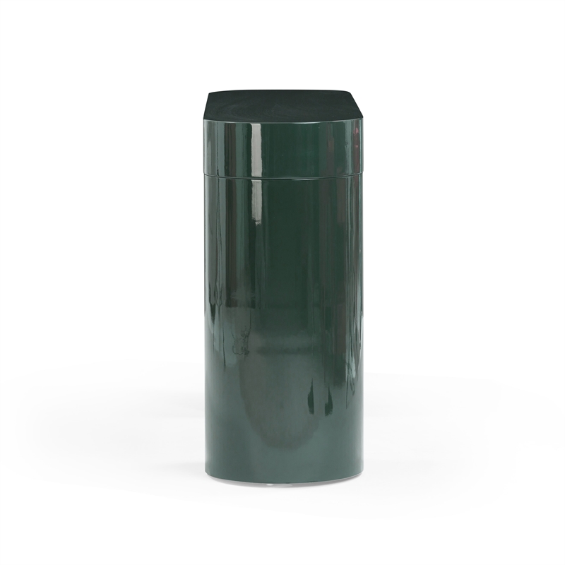 Pemberly Row Contemporary Deep Green High Gloss Console Table