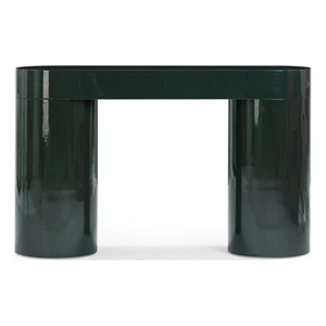 Pemberly Row Contemporary Deep Green High Gloss Console Table