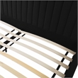Pemberly Row Contemporary Black Finish Upcycled Linen King Bed