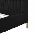 Pemberly Row Contemporary Black Finish Upcycled Linen King Bed