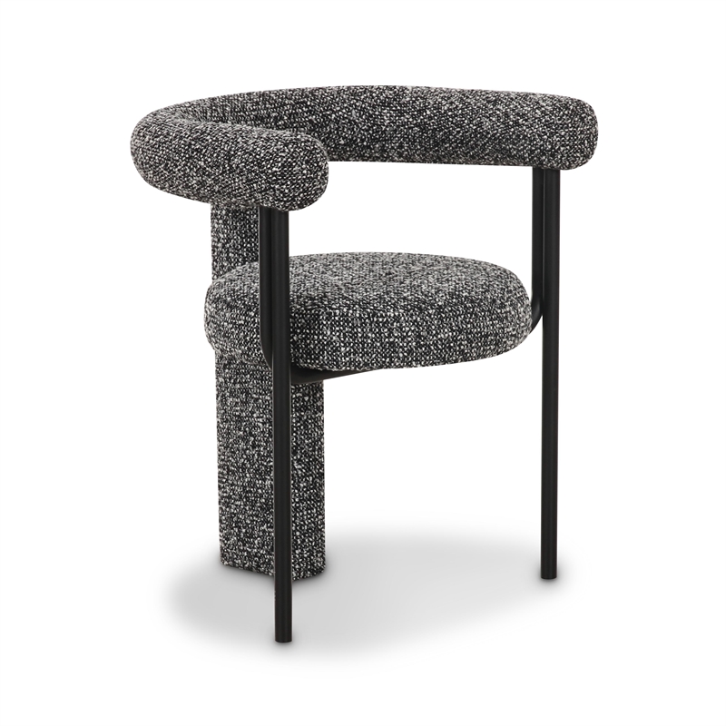Pemberly Row Contemporary Black Performance Boucle Dining Chair