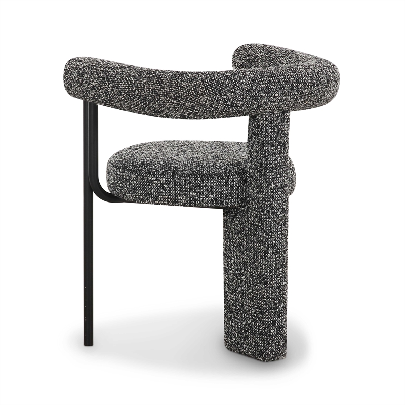 Pemberly Row Contemporary Black Performance Boucle Dining Chair