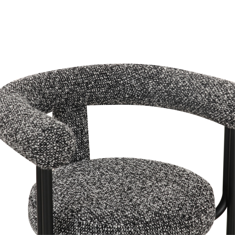 Pemberly Row Contemporary Black Performance Boucle Dining Chair