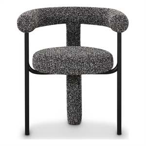 Pemberly Row Contemporary Black Performance Boucle Dining Chair