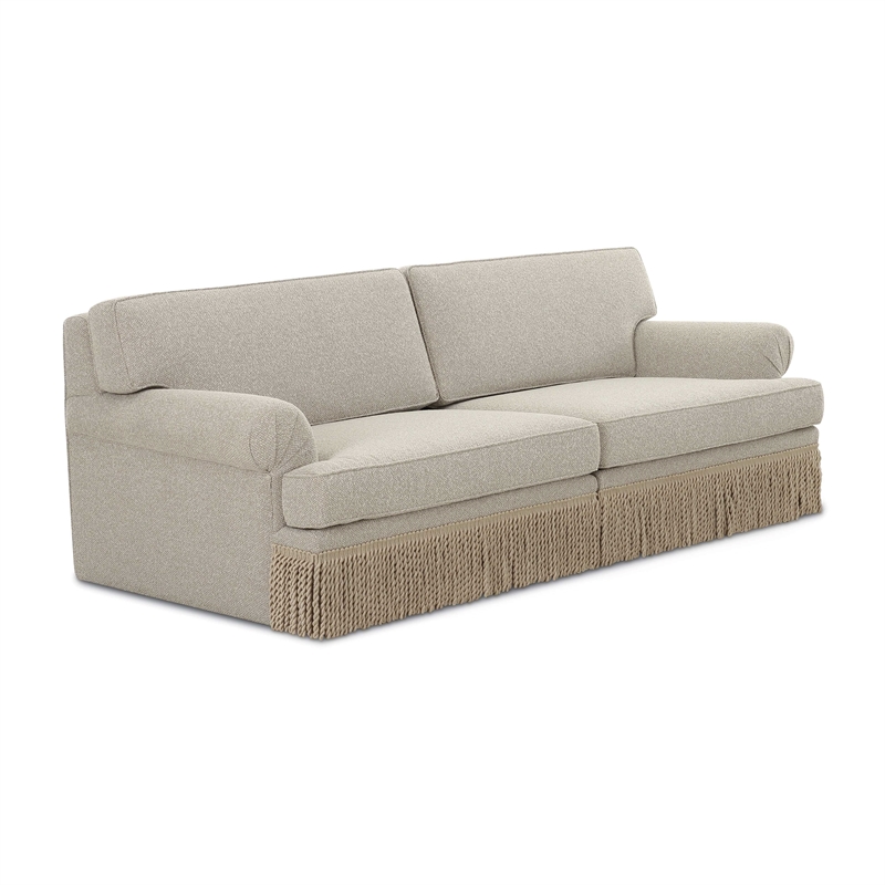 Pemberly Row Contemporary Cream Boucle Upholstered Modular Sofa