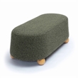 Pemberly Row Contemporary Forest Green Loose Mohair Large Ottoman