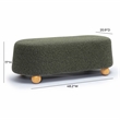 Pemberly Row Contemporary Forest Green Loose Mohair Large Ottoman
