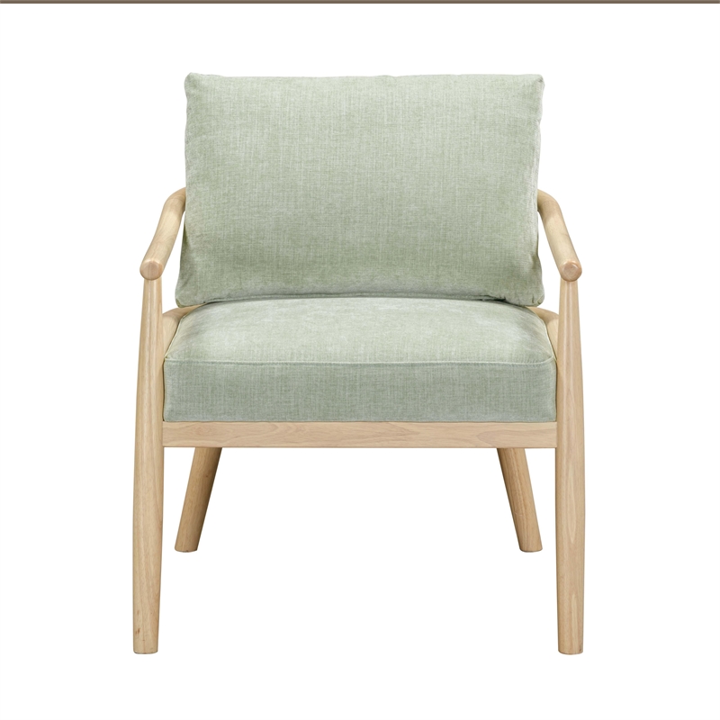 Pemberly Row Contemporary Mint Green Chenille Velvet Accent Chair