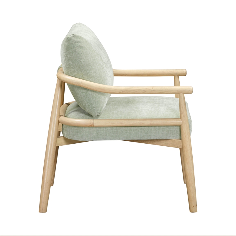 Pemberly Row Contemporary Mint Green Chenille Velvet Accent Chair