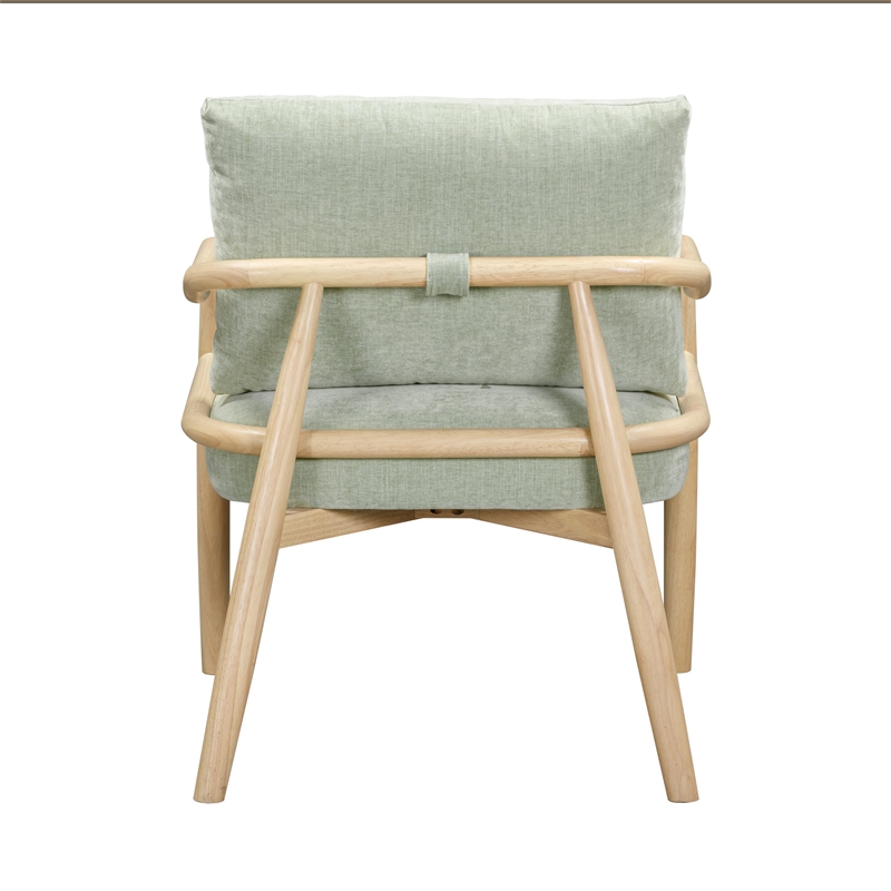 Pemberly Row Contemporary Mint Green Chenille Velvet Accent Chair