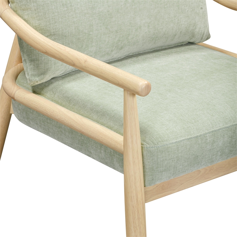 Pemberly Row Contemporary Mint Green Chenille Velvet Accent Chair