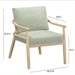 Pemberly Row Contemporary Mint Green Chenille Velvet Accent Chair