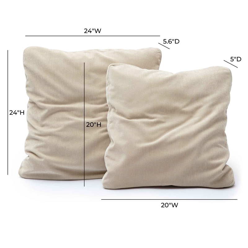 Pemberly Row Taupe Upcycle Chenille 24 x 24 inch Square Floppy Pillow