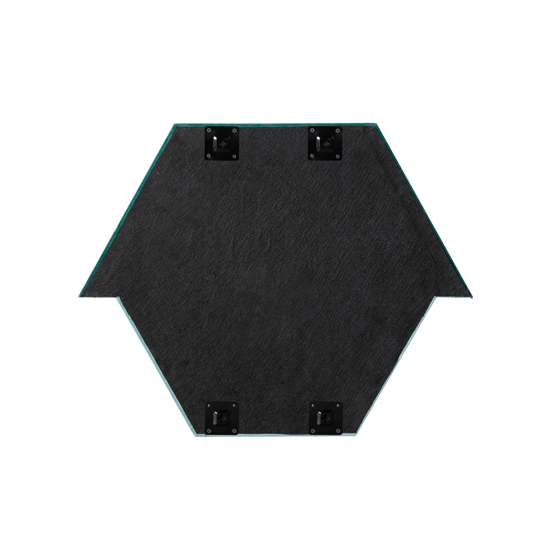 Pemberly Row Contemporary Prism Velvet & Glass Wall Mirror in Aqua Blue