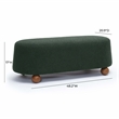 Pemberly Row Contemporary Upholstered Forest Green Boucle Large Ottoman