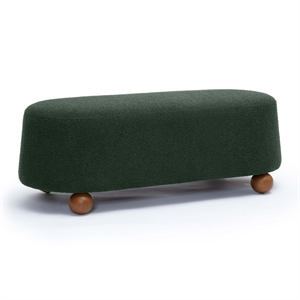 Pemberly Row Contemporary Upholstered Forest Green Boucle Large Ottoman