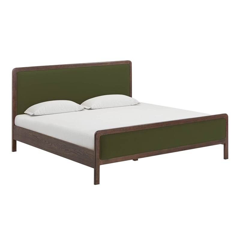 Pemberly Row Forest Green Velvet King Bed - 79.9