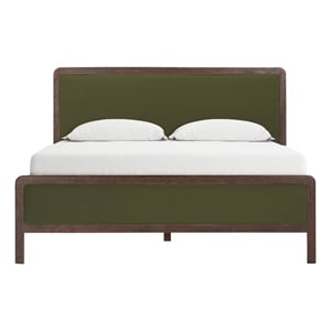 Pemberly Row Forest Green Velvet King Bed - 79.9&quotW x 85.1&quotD x 47.2&quotH