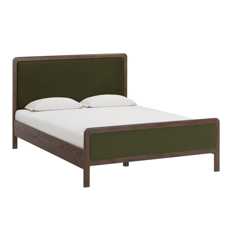 Pemberly Row Forest Green Velvet Queen Bed - 64.3