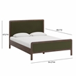 Pemberly Row Forest Green Velvet Queen Bed - 64.3