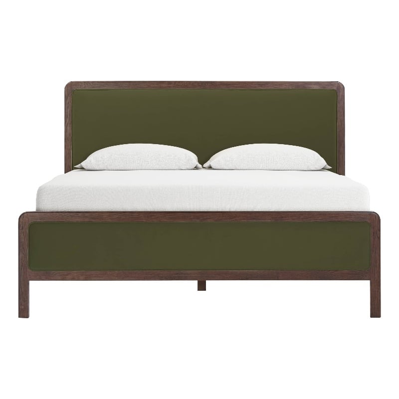 Pemberly Row Forest Green Velvet Queen Bed - 64.3